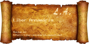 Liber Annamária névjegykártya